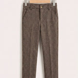 Plaid Knit Pants - cocoa