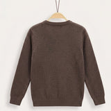 Patterned sweater + collar/neck - brown