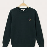 Patterned sweater + collar/crew neck - green