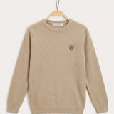 Patterned sweater + collar/Nikki - beige