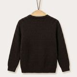 Patterned basic sweater - brown
