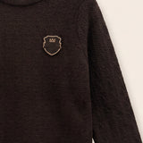 Patterned basic sweater - brown