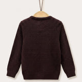 Patterned basic sweater - purple