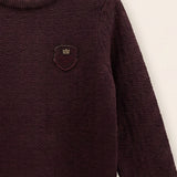 Patterned basic sweater - purple