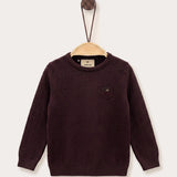 Patterned basic sweater - purple