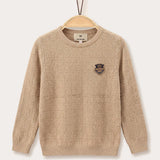 Patterned Basic Sweater - Beige