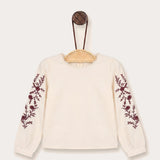 Embroidered long-sleeve shirt - beige
