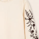 Shirt + sleeve embroidery - brown