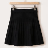 Black pleated knit skirt - Black