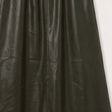 Ruched leather skirt - olive long