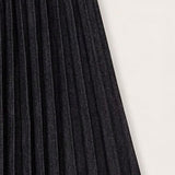 Pleated denim skirt - black
