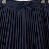 Pleated denim skirt - navy