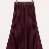 Fleece denim skirt - beige
