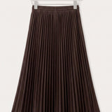 Fleece denim skirt - brown