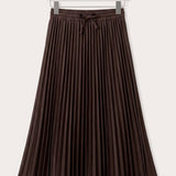 Fleece denim skirt - brown