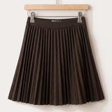 Fleece denim skirt - brown