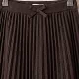 Fleece denim skirt - brown