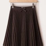 Fleece denim skirt - brown
