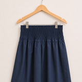 Classic skirt with gathers at the waist - navy