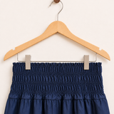 Classic skirt with gathers at the waist - navy