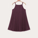Pleated pinafore dress - Beige