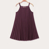 Pleated pinafore dress - Beige