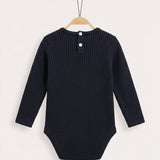 Baby Knit Bodysuit - Navy