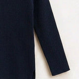 Knitted Rib Base Layer Shirt - Navy