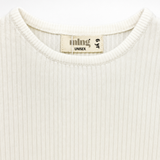 Rib-knit basic top - beige