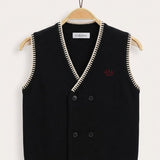 Rib knit cardigan - black