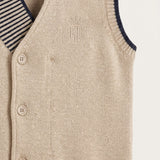 Knitted Rib Vest - Beige