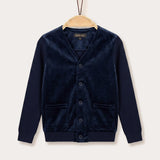 Velvet cardigan & knitwear - Navy