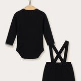 Knitted Rib Baby Set - Black