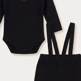 Knitted Rib Baby Set - Black