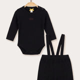 Knitted Rib Baby Set - Black