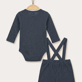 Baby Set with Knitted Rib - GRAY