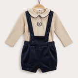 Velvet Baby Set Jumpsuit - Navy