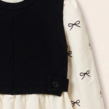 Bow Tie Shirt with Vest - Black