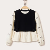 Bow Tie Shirt with Vest - Black
