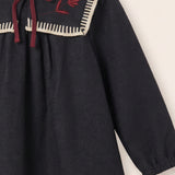 Knitted collar dress - Black