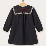 Knitted collar dress - Black