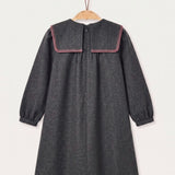 Knitted Collar Dress - GRAY