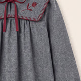 Knitted Collar Dress - GRAY