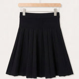 Pleated knit skirt - black