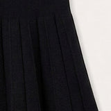 Pleated knit skirt - black