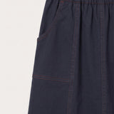 Midi skirt with topstitching - Navy