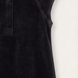 Velvet Pinafore with Stitching - Black