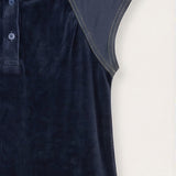 Velvet Pinafore with Stitching - Navy
