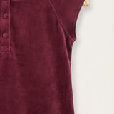 Velvet Pinafore with Stitching - Pink
