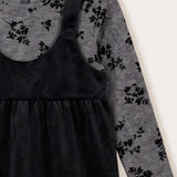 Velvet jumper & shirt - black